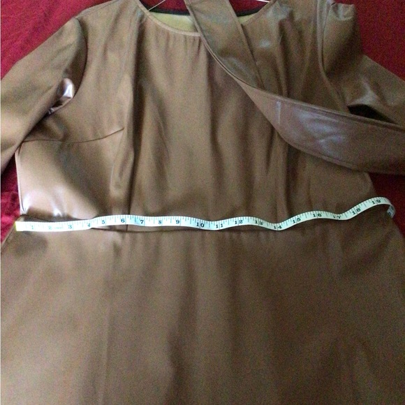Carmel BrownFaux Leather Belted Dress NWOT - Picture 4 of 5